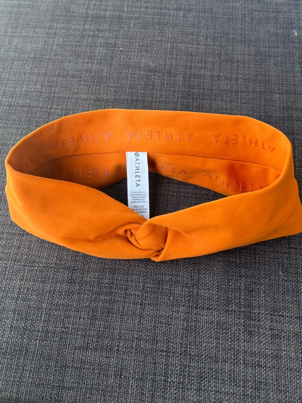 Athleta Bright Orange Knotted Stretch Headband